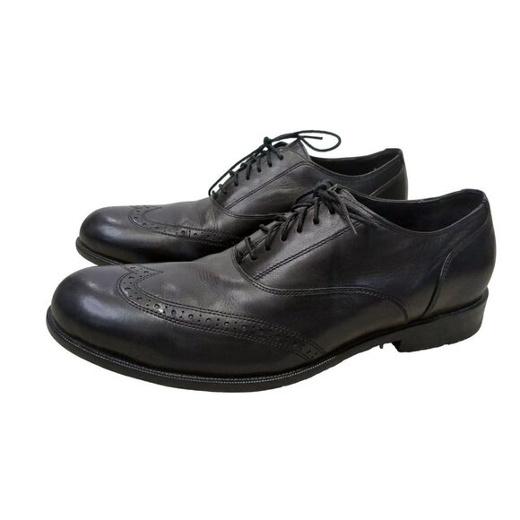 Cole Haan Air Pitney Oxford Shoe Mens 8.5 Black Wingtip Leather Lace Up Business - Picture 1 of 11
